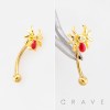 RED SPIDER CZ 316L SURGICAL STEEL CURVED BARBELL/EYEBROW